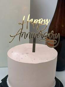 1件/3件/6件周年纪念蛋糕装饰、结婚周年纪念派对装饰、爱情周年纪念浪漫派对装饰——非常适合甜品桌装饰和蛋糕装饰，营造甜蜜欢乐的氛围。 - 金色 - 查看 6