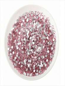 2000 颗 3-6 毫米浅粉色平底树脂水钻,圆形果冻宝石,用于制作配饰鞋履、服装、化妆品、箱包、装饰 - 淺粉色 - 查看 5