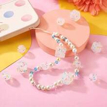 20pcs 15mm Shiny Multicolor Confetti Silicone Beads - Transparent Glitter Multicolor, Suitable For DIY Keychain, Bracelet And Jewelry Making