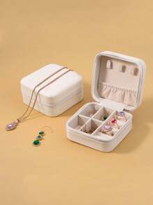 1pc Large Capacity Jewelry Box, Portable Jewelry Storage Case For Rings, Bracelets, Necklaces, Diamonds, Suitable For Vacation, Travel, School, Beach For Women Storage Organizer Travel Holiday Essential Fall Decor Autumn Halloween