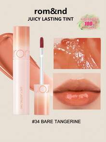 Rom&nd Romand JUICY LASTING TINT 34 BARE TANGERINE 5.5g/0.2oz，輕盈透氣果凍質地，鮮豔亮澤色調，持久易上妝，舒適日常唇妝，適合初學者，K-Beauty，韓系彩妝，Olive Young，禮物 - 34 BARE TANGERINE - 查看 1