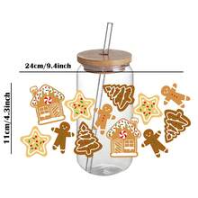 مجموعة من 4 أغلفة أكواب بلاستيكية لاصقة ذاتية اللصق بطبعات موضوع عيد الميلاد، مقاومة للماء والخدش، ورق نقل بلوري ثلاثي الأبعاد للأكواب والزجاجات - ملصقات عالية الجودة (4.3 بوصة * 9.4 بوصة) - متعدد الألوان - مشاهدة 2