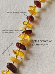 Collar largo de ámbar báltico natural barroco, collar con cuentas de piedras preciosas, regalo para ella, regalo de Acción de Gracias, Navidad, aniversario, cumpleaños