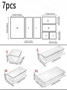 Bộ hộp đựng đồ dùng nhà tắm bằng nhựa 7/9/16/25 món, Bộ hộp đựng đồ dùng nhà tắm bằng nhựa trong suốt, Bộ khay đựng đồ dùng nhà tắm trong suốt, Vách ngăn ngăn kéo, Hộp đựng mỹ phẩm, Mỹ phẩm đa năng, Sản phẩm chăm sóc da, Văn phòng phẩm, Hộp đựng đồ lặt vặt, Thích hợp cho bàn trang điểm phòng tắm, Nhà bếp, Văn phòng, Phòng ngủ, Đồ dùng học tập, Đồ dùng gia đình, Vật dụng không thể thiếu cho mùa tựu trường - Trong sáng - Xem 11