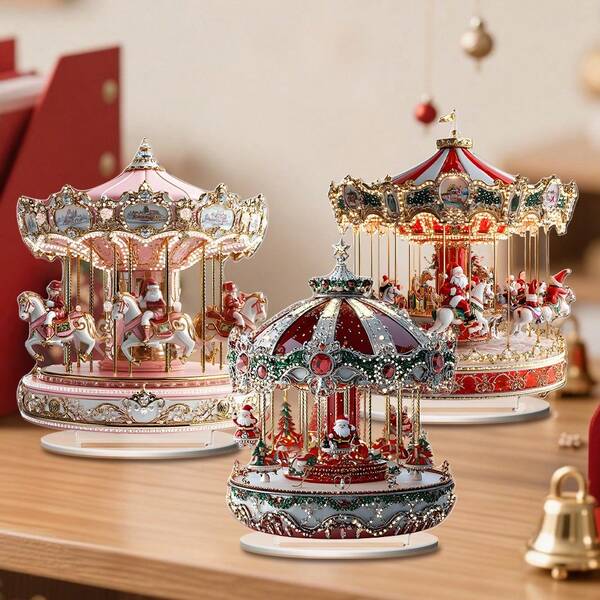 1/3pcs Santa Claus Acrylic Tabletop Ornament,2D Plane Merry-Go-Round Plaque,Party Indoor And Outdoor Tabletop Art,Christmas Gift. Home Decor Christmas Decorations Room Decor