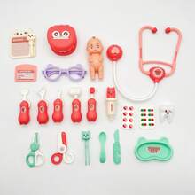 9/12/14/23件套儿童医生玩具套装 - 牙科医疗玩具套装，配有听诊器、注射器等。 - 彩色 - 查看 7