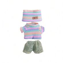 Ropa de muñeca de 17 cm, compatible con Labubu, incluye 3 conjuntos - Sombrero de cubo de moda, suéter y pantalones o conjunto de falda, adecuado para muñeca de 17 cm, accesorios de figura de muñeca lindos para jugar y exhibir (zapatos y muñeca no incluidos) - Multicolor - Ver 12