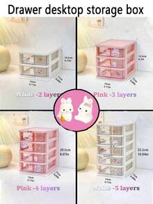 Hộp đựng trang sức màu trắng và hồng, nhiều màu/nhiều tầng/2 tầng/3 tầng/4 tầng, thích hợp cho gia đình, bàn làm việc, đựng đồ nhỏ, ngăn kéo, hộp đựng đồ màu hồng dành cho phụ nữ và trẻ em, phụ kiện tóc. - Nhiều màu - Xem 5