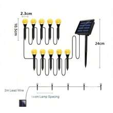 Solar Bubbles Garden Lawn Lamp 8 Lighting Modes Landscape Stake Lights Outdoor String Lamp Waterproof -Size Of Light Bulb:About 2.3CM