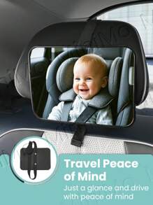 1 Pieza Espejo de carro para bebé de acrílico a prueba de roturas e irrompible para vista trasera de bebés mirando hacia atrás, con vista talla grande amplia y cristalina