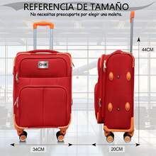 Maleta Cabina Equipaje De Mano 10kg Con Candado 18 Pulgada - Burdeos - Ver 2