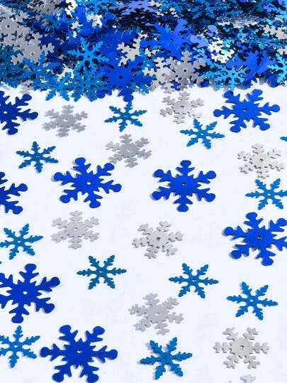 15/30/50g Decorazioni a coriandoli a forma di fiocchi di neve invernali, coriandoli glitterati bianchi e blu, paillettes a forma di neve per decorazioni da tavolo per feste a tema Frozen, Natale e inverno