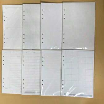 A5 45 Sheets Refill Papers,6 Holes Binder Notebook Inner Paper,Weekly/Monthly/Blank Planner Journal Notebook Parts