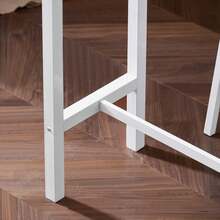 SoBuy OGT22-WN, Bar Set-1 Bar Table And 4 Stools, Home Kitchen Breakfast Bar Set Furniture Dining Set - White+Khaki - View 11