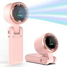 Portable Handheld Turbo Fan - 5 Gear High Speed 4000mAh Rechargeable Mini Personal Hand Fan Blow Cold Air, Battery Operated Travel Essentials, Beach Vacation, Gifts For Women, Men(Pink) - 粉色 - 查看 1