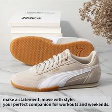 Puma Zapatillas de mujer de corte bajo con cordones, BELLA DONNA NYLON, zapatos deportivos ligeros y cómodos, para uso casual y diario, 403554 - Gris grava-Blanco Puma-Dorado - Ver 1