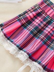 weiweihu Sexy Academy-Style Lingerie Set Classic Plaid Skirt Cosplay Student Uniform Bodysuits For Women 3pack Tartan Lace Trim School Girl Costume Set Lingerie Dress Halloween Pajamas Swimsuits For Woman Women's Sexy Underwear Rose Red Suit Net Clothes With Socks 4-Piece Set School Halloween Costumes Back To School Costume Lingerie Set>Costume Cosplay Lingerie Lencería Sexy Para Mujeres Y2k Corset Tops Pijamas Sexy Para Mujer Sexy Halloween Costumes Women Halloween Costumes>Rave Sexy Halloween Costumes Women - 玫紅色 - 查看 4