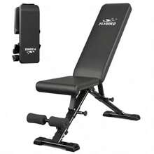 Flybird Collapsible Adjustable Weight Bench - Heavy Duty Foldable Fitness Exercise Utility, With 800 Lbs. Weight Capacity, Black - 預設 - 查看 1