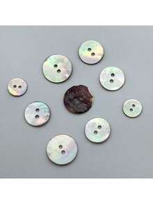 30pcs/60pcs Per Pack, Natural And Shell Buttons, Classic Style, Suitable For Knitwear, Outerwear, Handicrafts, Accessories, And Accessory Buttons - White - View 11