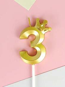 1 pieza Vela de cumpleaños con corona de ópera y número de edad de oro del 0 al 9 para fiesta de cumpleaños, 13 cumpleaños, 10mo cumpleaños, 18 cumpleaños