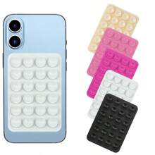 4pcs/Set Silicone Suction Cup Phone Holder, Waterproof Sticky Base Fit Most Phones, Selfie Video Universal Finger Grip, Black/White/Purple/Orange Colors; 2pcs/Set Black-Pink/White Colors