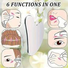 2-Piece Ice Roller & Stainless Steel Gua Sha Set – Dual Cooling & Massage Therapy For Face & Eyes | Ergonomic Design To Reduce Puffiness, Dark Circles & Eye Bags | Portable Skincare Gift For Men/Women - 粉紅色+ Stainless Steel Guasha - 查看 4