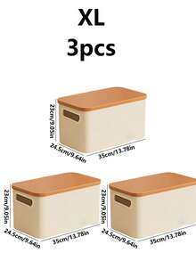 Hộp đựng đồ để bàn 1 cái/2 cái/3 cái/5 cái, Đồ lặt vặt, Đồ chơi, Đồ ăn nhẹ, Giỏ đựng đồ có nắp, Hộp đựng đồ dung tích lớn, Hộp đựng đồ hình chữ nhật bằng nhựa - Nhiều màu - Xem 17