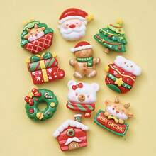 5/10 szt. – Świąteczny, kreskówkowy magnes na lodówkę z żywicy w kremowym kleju, kawaii, dekoracja na lodówkę i tablicę, idealne na Boże Narodzenie, magnesy na lodówkę, przybory kuchenne, dekoracja domu, dekoracje świąteczne, wystrój pokoju - Wielokolorowe - Zobacz 3