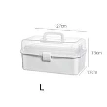 1pc Large Capacity Home Medicine Cabinet, 3-Tier Divided Medicine Cabinet, Portable Home First Aid Box, Moisture-Proof And Dust-Proof, Round Portable Handle, Suitable For Medicine Boxes And Bottles, Suitable For Bedroom, Living Room, Dorm And Other Spaces. - Multicolor - View 9