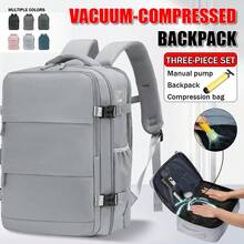 Bộ ba lô hành lý nén chân không du lịch có bơm chân không - Phù hợp cho nam và nữ, chuyến công tác ngắn ngày, ba lô học sinh và ba lô du lịch ngoài trời First Choice, có ngăn đựng máy tính xách tay và nhiều ngăn thiết kế túi du lịch thiết yếu cho kỳ nghỉ lễ, vali du lịch dành cho nữ - Nhiều màu - Xem 14