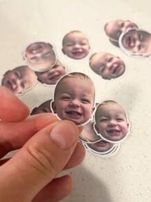 1/10/25/50/100/150定制脸贴，个性脸贴，肖像贴，肖像和宠物均可定制，水瓶贴，个性化礼物，单身派对装饰，派对装饰，婚礼装饰，生日装饰