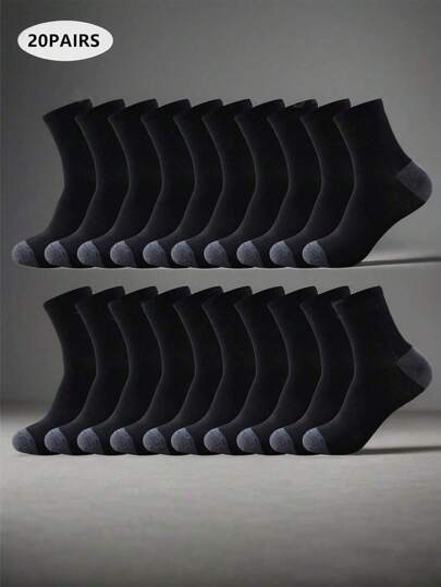 10/20 Pairs Men's Breathable Moisture-Wicking Comfortable Sports & Casual Crew Socks, Suitable For Both Men And Women, All Season, Fall Socks