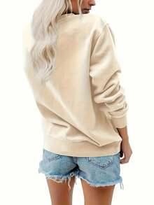 New Sweatshirt Cozy Sweatshirt For Women With Cute Bear Print And "Mama Bear" - Casual Round Neck, Long Sleeve, Autumn/Winter Clothing, Casual Wear, Cozy Sweater, Gift For Bear Lovers Loose And Comfortable - 白色的 - 查看 7