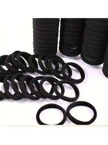 300/200/100/50/20pcs Of Solid Hair Ties Are Easy And Elegant: Elastic Black Elastic Hair Tie, Suitable For Daily Fashion. Specially Designed For All Hair Types, Providing A Comfortable And Anti Slip Fixing Effect. Whether It's A Ponytail, Bun, Or Braid. Add A Touch Of Elegance To Your Daily Discoveries, Simplicity Never Goes Out Of Style