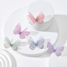 100 pièces de décorations de papillons transparents pastel doux, papillons en tissu 3D simulés pour la décoration murale de papillons pour le salon et la chambre à coucher, artisanat DIY, accessoires de nail art et accessoires de photographie, accessoires de papillons en maille, articles décoratifs DIY