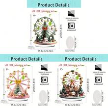 1/3pcs Christmas Ferris Wheel Acrylic Tabletop Ornament,2D Plane Plaque,Party Indoor And Outdoor Tabletop Art,Christmas Gift.