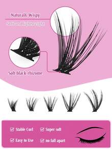 10 Reihen/200 Büschel D-gekräuselter dicker Wimpern, russischer Mischstil, tragbar und kompakt, kann überall mitgenommen werden, den ganzen Tag ohne Gewichtsgefühl getragen werden, tragbar für täglichen Gebrauch oder Anlässe Wimpernbüschel, Wimpern, Einzelwimpern, Wimpern, Künstliche Wimpern