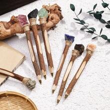 1 cây đũa thạch anh tự nhiên, quà tặng sáng tạo tự làm, gậy chữa bệnh bằng năng lượng dành cho học sinh, quà tặng Halloween. - Bút gỗ đá nguyên bản - Xem 8