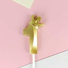 1 pieza Vela de cumpleaños con corona de ópera y número de edad de oro del 0 al 9 para fiesta de cumpleaños, 13 cumpleaños, 10mo cumpleaños, 18 cumpleaños