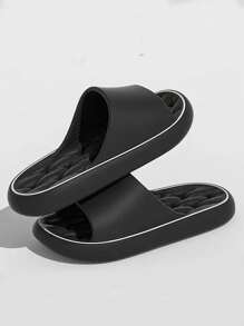 Solid Color Slip-On Sandals, Non-Slip Outdoor/Indoor Beach Slippers, Suitable For All Seasons