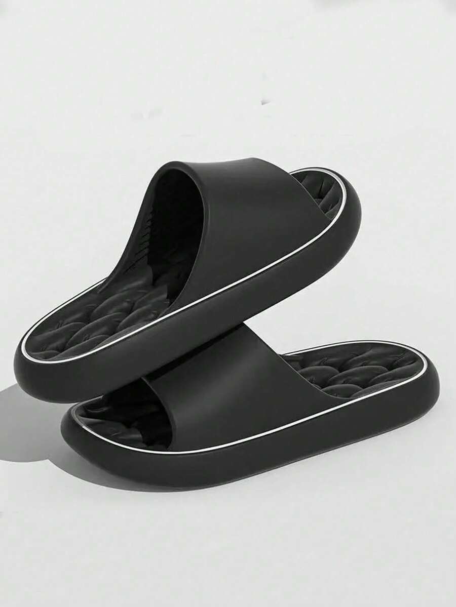 Solid Color Slip-On Sandals, Non-Slip Outdoor/Indoor Beach Slippers, Suitable For All Seasons