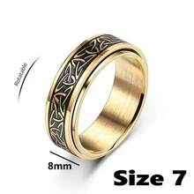 1 件时尚不锈钢戒指，金色男士戒指，可旋转，抗压力和抗焦虑，月亮和星星，适合日常佩戴作为珠宝礼物 - NJZ - 查看 14