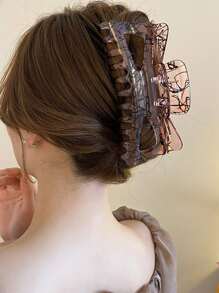 1 件复古优雅猫耳发夹，时尚百搭通勤优雅小众新款发饰发饰时尚发爪夹秋季配饰秋季发夹冬季配饰度假装女士 - 彩色 - 查看 2