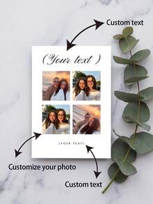 Customized Personalized Greeting Cards, Customized Couple Photos And Text, Happy Birthday Cards, Anniversary Cards, Special Gifts For Couples, Decorative Simple Personalized Gifts, Suitable For Women, Men, For Him, Her, Family, Friends, Workers, Customers, Friends, Brothers, Sisters, Father, Mother, Suitable For Anniversary, Graduation, Wedding, Mother'S Day, Father'S Day Unique Gifts