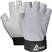 Drasry - Guantes de Pesca UV sin Dedos, protección Solar para Hombres y Mujeres, UPF50 + SPF para Pesca, Kayak, Remo, Senderismo, Vela, Remo, conducción, Canoa, Guante - Gris - Ver 2