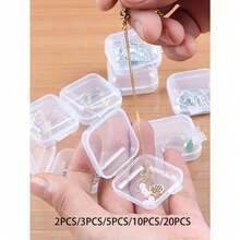 Mini Plastic Storage Box, Clear Jewelry Storage Box, Portable Earplug Pill Storage Case, Jewelry Beads Container With Lid, Multipurpose Organizer For Hardware Small Craft Gadgets