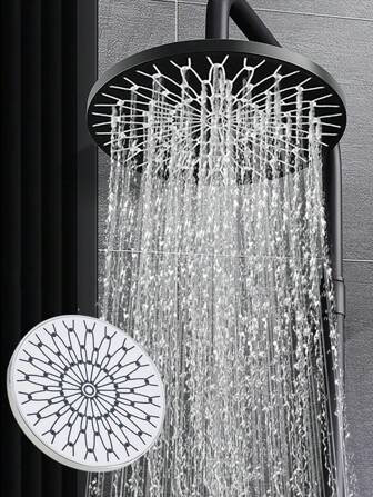 Vientiane Rotating 6 Inch Black Top Shower,No Power Needed, Perfect For Hotel & Home Bathrooms