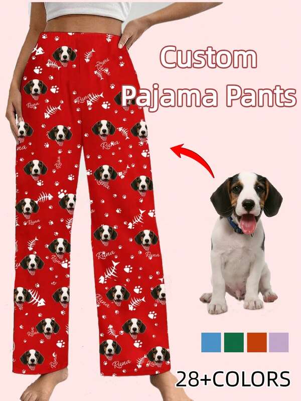 Customized Women's Sleep Pants, Custom Pattern, You Can Put Any Pattern You Like, Personalized, Best Friend Birthday Gift, Party