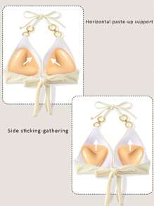 1 Par de Almofadas Adesivas Autoadesivas Dupla Face, Almofadas Adesivas para o Peito, Almofadas de Enchimento Reutilizáveis, Almofadas Invisíveis Grossas para Sutiã e Maiô Bikini, À Prova d'Água para Natação