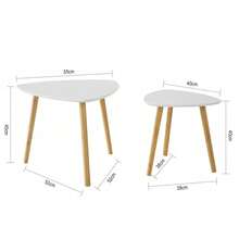 SoBuy Nesting Tables Set Of 2 Side Tables End Tables Coffee Tables Living Room Tables White FBT74-W - White - View 5